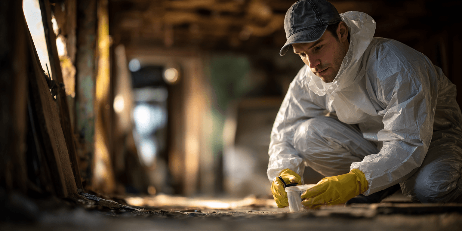 Asbestos ceiling sample collection commercial