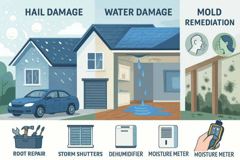 Hail water mold damage prevention