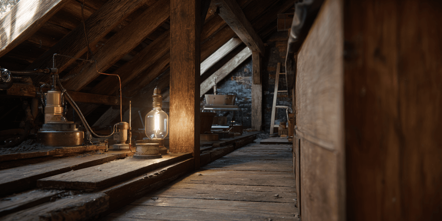 Knob and tube wiring historic home attic